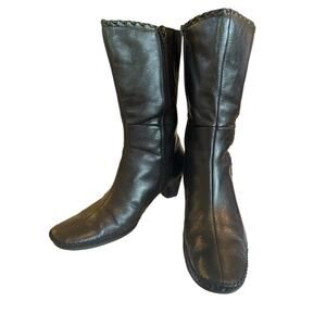 Pikolinos Black Leather Mid Calf Boots Women’s 38 US 7.5 European Made EUC